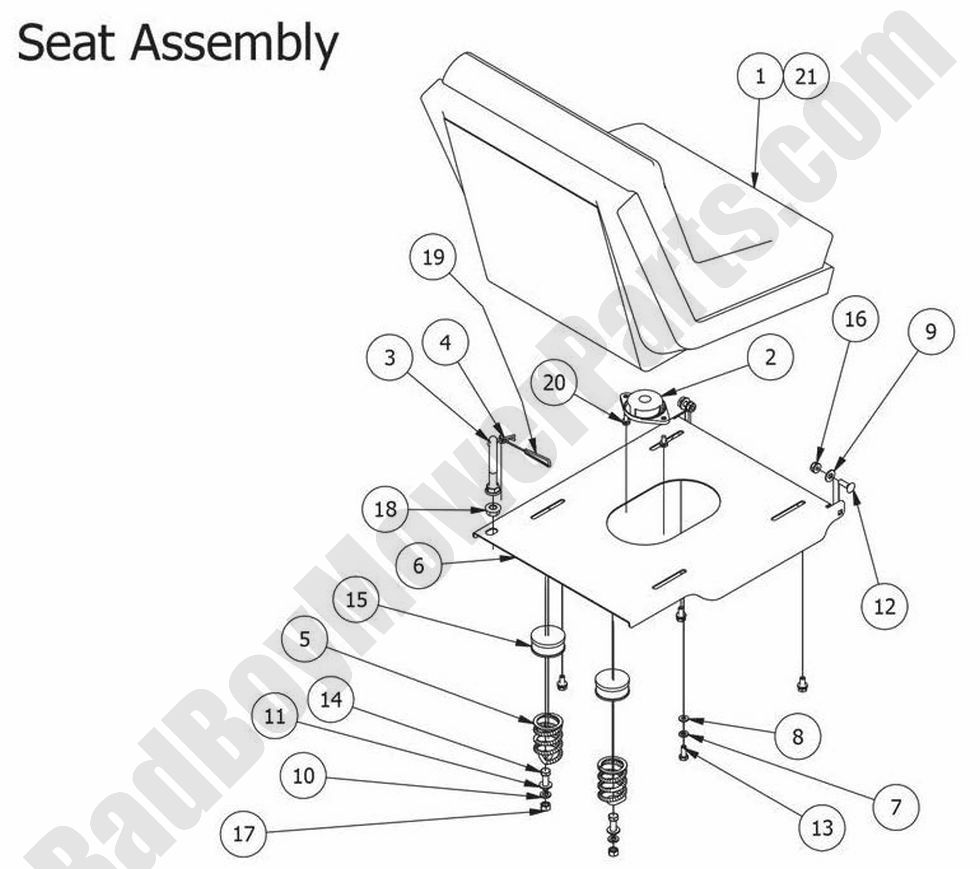 967 - Bad Boy Mower Parts Lookup > 2014 > MZ > Seat Assembly